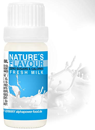 Flavour Drops Frische MILCH, Flavdrops I 100% natürliches Lebensmittel Aroma I Geschmackstropfen ohne Kalorien & Zucker I Backaromen, Geschmack für Wasser, Quark von ALPHAPOWER FOOD