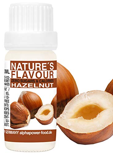 Flavour Drops HASELNUSS - Hazelnut, Flavdrops I 100% natürliches Lebensmittel Aroma I Geschmackstropfen ohne Kalorien & Zucker I Backaromen, Geschmack für Wasser, Quark von ALPHAPOWER FOOD