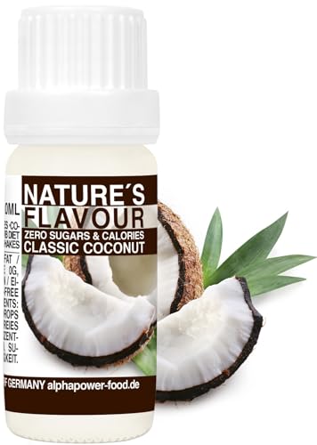 Flavour Drops KOKOS - Coconut, Flavdrops I 100% natürliches Lebensmittel Aroma I Geschmackstropfen ohne Kalorien & Zucker I Backaromen, Geschmack für Wasser, Quark von ALPHAPOWER FOOD
