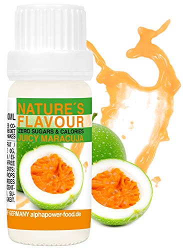 Flavour Drops MARACUJA, Flavdrops I 100% natürliches Lebensmittel Aroma I Geschmackstropfen ohne Kalorien & Zucker I Backaromen, Geschmack für Wasser, Quark von ALPHAPOWER FOOD