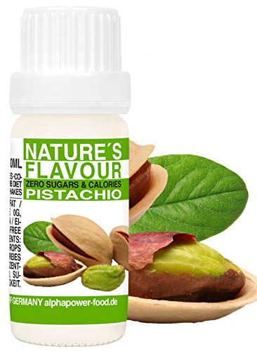 Flavour Drops PISTAZIE, Flavdrops I 100% natürliches Lebensmittel Aroma I Geschmackstropfen ohne Kalorien & Zucker I Backaromen, Geschmack für Wasser, Quark von ALPHAPOWER FOOD