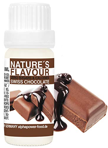 Flavour Drops Schweizer SCHOKO, Flavdrops I 100% natürliches Lebensmittel Aroma I Geschmackstropfen ohne Kalorien & Zucker I Backaromen, Geschmack für Wasser, Quark von ALPHAPOWER FOOD