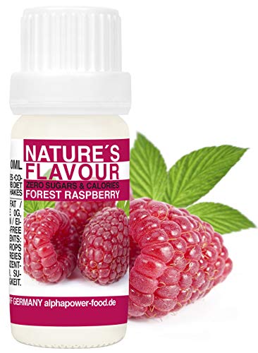 Flavour Drops Wald - HIMBEERE, Flavdrops I 100% natürliches Lebensmittel Aroma I Geschmackstropfen ohne Kalorien & Zucker I Backaromen, Geschmack für Wasser, Quark von ALPHAPOWER FOOD