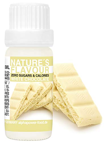 Flavour Drops Zuckerfrei WEISSE SCHOKOLADE, 100% natürliches liquid Lebensmittel Aroma I Backaroma, Quark und Shake - Geschmack zum Tropfen, füssig Flavdrops von ALPHAPOWER FOOD