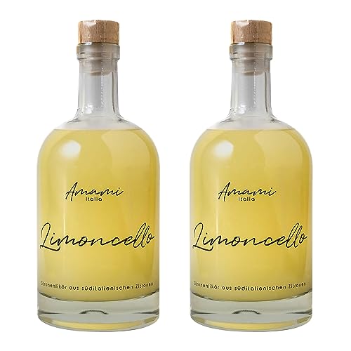 AMAMI ITALIA - Limoncello - 2x 500ml - italienischer Zitronenlikör aus süditalienischen Zitronen - 28% Vol. von AMAMI ITALIA
