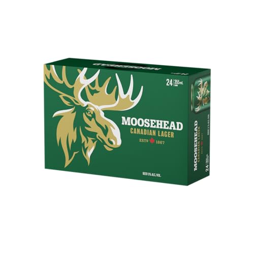 MOOSEHEAD® - Kanadisches Lagerbier Dose [24er Pack] 24 x 355ml Bier, Canadian Beer | Moosehead Breweries Beer als Original Importware, auch als perfektes Bier Geschenk für Männer (inkl. Pfand) von AMERICANFOOD4U