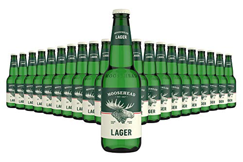 MOOSEHEAD® - Kanadisches Lagerbier Flasche [24er Pack] 24 x 350ml Bier, Canadian Beer | Moosehead Breweries Beer als Original Importware, auch als perfektes Bier Geschenk für Männer (inkl. Pfand) von AMERICANFOOD4U