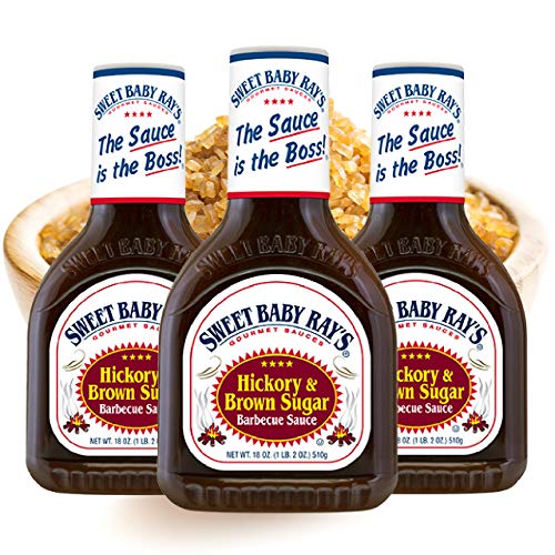 SWEET BABY RAY'S® | BBQ Sauce [HICKORY BROWN SUGAR] | 3er Pack (3 x 18 OZ, 425ml) Original amerikanische Barbecue Sauce | USA Grillsauce mit rauchigem, smoke Geschmack von AMERICANFOOD4U