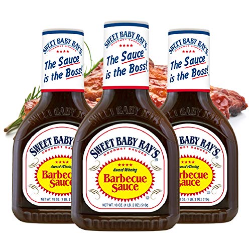 SWEET BABY RAY'S® | BBQ Sauce [ORIGINAL] | 3er Pack (3 x 18 OZ, 425ml) Original amerikanische Barbecue Sauce | USA Grillsauce mit rauchigem, smoke Geschmack von AMERICANFOOD4U