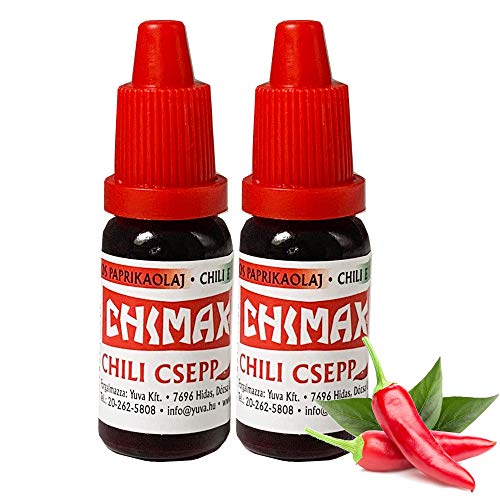 CHIMAX HOT Paprikaöl mit Chili-Extrakt 2erPack(2x13ml) | Extra scharfe - keine Zusatzstoffe und Konservierungsstoffe mit Pipette - aus Ungarn von AMOR LABOUR