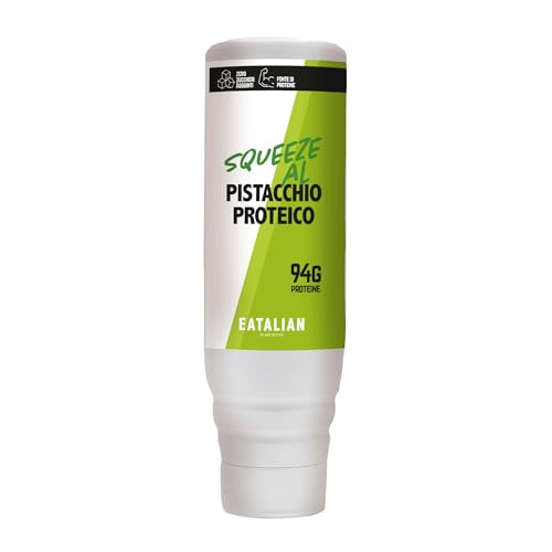 EATALIAN by AMZ BETTER Protein-Topping mit Pistaziengeschmack, Süße Proteincreme im Squeezer 500 gr, Made in Italy, Pistaziensauce Ideal zum Dekorieren von Eis, Desserts und Dubai Chocolate von AMZ BETTER