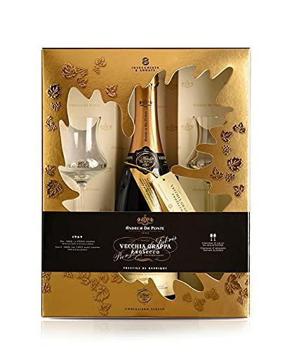 ALTER PROSECCO GRAPPA 8 JAHRE 70 CL MIT ZWEI GLSERN UND GESCHENKBOX von ANDREA DA PONTE