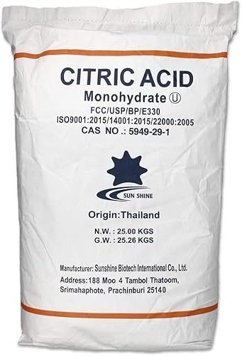 Zitronensäure Monohydrat E330 & Lebensmittelqualität & Säuerungsmittel und Konservierungsmittel zum Kochen und Backen & gentechnikfrei & Bad und Haushalt anwendbar (25kg, Pulver) von ANEMON
