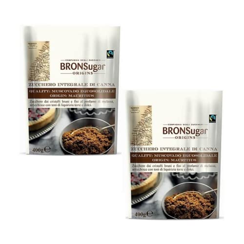 Bronsugar | Fair gehandelter Muscovado-Zucker aus Mauritius | Amerikanischer brauner Zucker mit Lakritz-Tönen | Brauner Zucker 2 Packungen mit 400 g Bronsugar | Fair gehandelter Muscovado-Zucker aus Mauritius | Amerikanischer brauner Zucker mit Lakritz-Tönen | Brauner Zucker 2 Packungen mit 400 g von ANTICO CAFFE' NOVECENTO