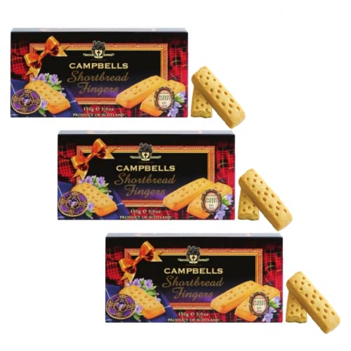 Campbells | Traditionelle schottische Butterkekse mit Butter | Englische Butterkeksstangen - 3 x 150 Gr | Schottische Butter-Mini-Kekse von ANTICO CAFFE' NOVECENTO
