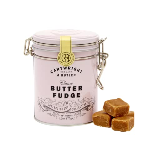 Cartwright & Butler | Butter-Fudge-Bonbons | Englische Fudge-Süßigkeitsdose | Butterfondant Metallbehälter - 175 gr. | Weiche Toffee-Bonbons von ANTICO CAFFE' NOVECENTO