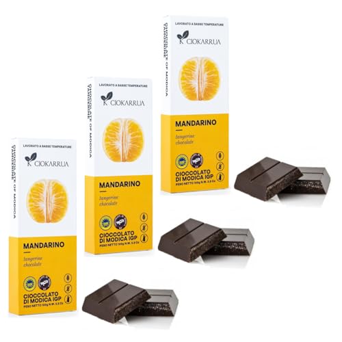 Ciokarrua | Modica Mandarinenschokolade | Modica Rohverarbeitete Schokolade IGP | Laktosefreier Schokoriegel | 3 Mandarinentabletten - 300 Gr. Ciokarrua | Modica Mandarinenschokolade | Modica Rohverarbeitete Schokolade IGP | Laktosefreier Schokoriegel | 3 Mandarinentabletten - 300 Gr. von CIOKARRUA