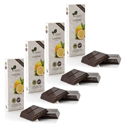 Ciokarrua | Modica Zitronenschokolade | Zitronenschokolade von Modica | Modica Lemon Raw Schokoriegel - 4 x 100 Gramm. von ANTICO CAFFE' NOVECENTO