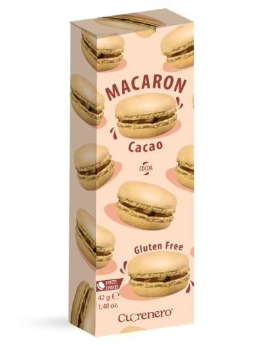 Cuorenero 3 Macaron Kakaogeschmack | Glutenfreies Schokoladen-Macaron | Pralinen in einer Geschenkbox | Macaron Kekse im Karton - 42 Gr. von ANTICO CAFFE' NOVECENTO