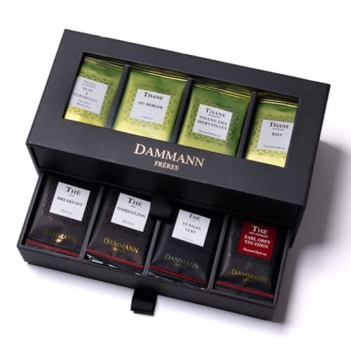 Dammann-Brüder | Sortierte Tee- und Kräutertee-Box | Tee-Geschenkbox - 56 Sachets (110,6 Gr) | Verpackung von Teebeuteln | Gemischte Teemischungen | Verkostung von Kräutertees von Generico