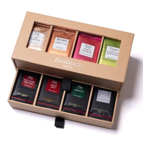 Dammann-Brüder | Sortierte Tee- und Kräutertee-Box | Tee-Geschenkbox - 56 Beutel (119 Gr) | Verpackung von Teebeuteln | Gemischte Teemischungen | Auswahlbox Kräutertee von Generico