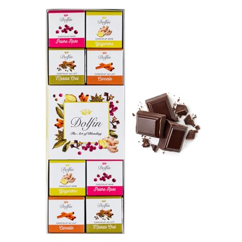 Dolfin® | Kiste mit 24 verschiedenen Carrè | Verschiedene Pralinen 12 Gewürzgeschmacksrichtungen | Geschenkpralinen | Pralinenschachteln - 108 Gr von ANTICO CAFFE' NOVECENTO