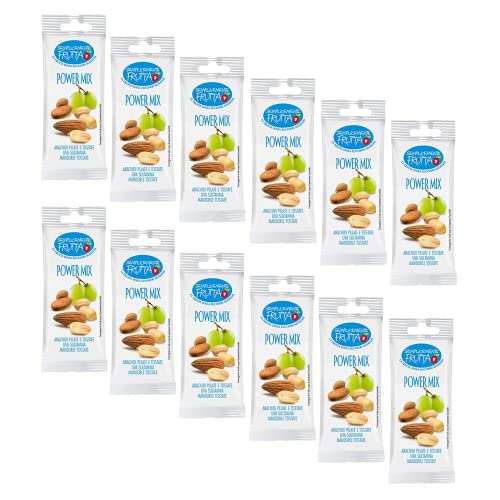 Einfach Obst | 12 gemischte Beutel mit gerösteten und getrockneten Nüssen | Geröstete geschälte Erdnüsse, Sultana-Trauben, geröstete geschälte Mandeln - 12 x 30 Gr | Obst ohne Zuckerzusatz Einfach Obst | 12 gemischte Beutel mit gerösteten und getrockneten Nüssen | Geröstete geschälte Erdnüsse, Sultana-Trauben, geröstete geschälte Mandeln - 12 x 30 Gr | Obst ohne Zuckerzusatz von ANTICO CAFFE' NOVECENTO