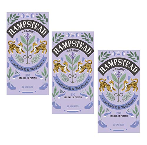Hampstead Organic Herbal Infusion mit Lavendel und Baldrian ohne Koffein - 3 x 20 Teebeutel (60 Gramm) von Generico