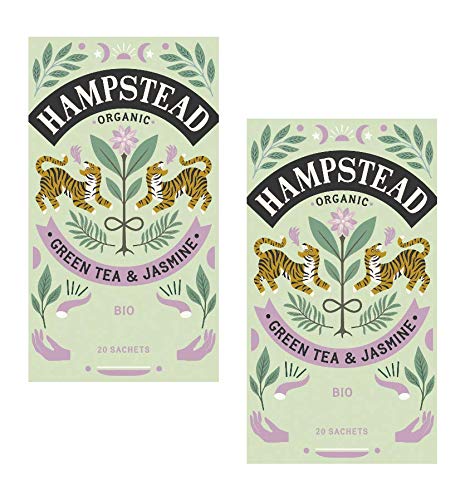 FBM | Hampstead Organic Green Tea Jasmine Aroma - 2 x 20 Teebeutel (80 Gr) | Teebeutel Grün & Jasmin | Grüner Jasmintee von ANTICO CAFFE' NOVECENTO