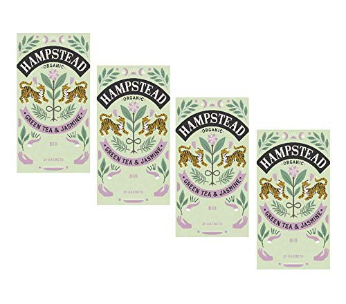 FBM | Hampstead Organic Green Tea Jasmine Aroma - 4 x 20 Teebeutel (160 Gr) | Teebeutel Grün & Jasmin | Grüner Jasmintee von ANTICO CAFFE' NOVECENTO