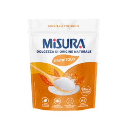 Messen | Erythrit natürlichen Ursprungs | 100 % kalorien- und zuckerfreies Erythrit | Natürlicher Süßstoff im Beutel ohne Nachgeschmack - 370 Gr | Zart vegan und glutenfrei von ANTICO CAFFE' NOVECENTO