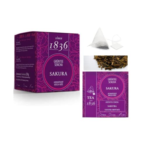 Tee seit 1836 | Te Verde Sencha Sakura Piramidi | Tè Verde Giapponese Sencha & Sakura | Piramidi Tè Verde Giapponese | Sencha Tè Verde & Sakura 15 Pyramidi - 45 Gr. von ANTICO CAFFE' NOVECENTO