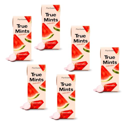 True® Mints | Zuckerfreie Wassermelonenbonbons | Kleine Bonbons mit Wassermelonengeschmack | Karton mit Wassermelonenpastillen - 6 x 13 Gramm von ANTICO CAFFE' NOVECENTO