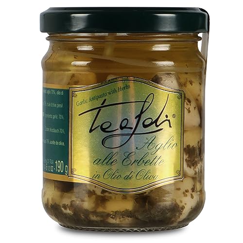 Tealdi, Knoblauch mit Petersilie in Olivenöl, Antipasti eingelegt, 190 g von ANTICO PASTIFICIO TEALDI
