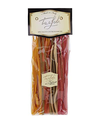 Tealdi original italienische Pasta, Tagliatelle, 5 Aromen bunte Nudeln,farbig, aus Italien, Spezialitäten, bunt 250 g von ANTICO PASTIFICIO TEALDI