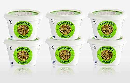 Pumpkin Seeds 6x85g Griechische Premium-Kürbiskerne, Geröstet, Ungesalzen, Hoher Proteingehalt, Hoher Ballaststoffgehalt, Ohne Konservierungsstoffe von ANTONIO FOODS