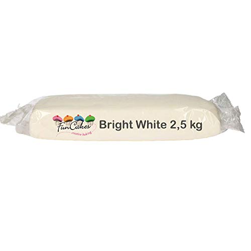 AOS | Funcakes Fondant 1x 2,5kg Bright White | Hochwertig | Weiß | Vorteilspack | Einfach zu Verwenden | Flexibel | Perfekt zum Dekorieren von Torten von AOS