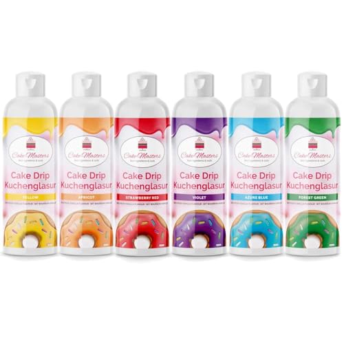 AOS Set | Cake Drip Regenbogen 6er Set 6x 250g | Gelb, Orange, Gelb, Violet, Blau, Grün | Vanille Geschmack | perfekt für Glasuren von Kuchen, Cupcakes, Kekse | wiederverschließbare Qutschflaschen AOS Set | Cake Drip Regenbogen 6er Set 6x 250g | Gelb, Orange, Gelb, Violet, Blau, Grün | Vanille Geschmack | perfekt für Glasuren von Kuchen, Cupcakes, Kekse | wiederverschließbare Qutschflaschen von AOS
