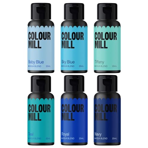 AOS Set | Colour Mill Lebensmittelfarbe Primary Colours Set 6x 20ml | Aqua Blend Food Colouring | Wasserlöslich, Intensiv, Ergiebig von AOS