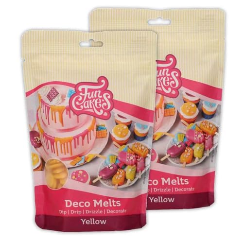 AOS Set | Doppelpack Deco Melts Gelb - Yellow | 2er-Pack | enthält Funcakes Deco Melts 2x 250g | Tauchen, drippen, dippen und dekorieren! In der Mikrowelle schmelzen und in jede Form gießen, AOS Set | Doppelpack Deco Melts Gelb - Yellow | 2er-Pack | enthält Funcakes Deco Melts 2x 250g | Tauchen, drippen, dippen und dekorieren! In der Mikrowelle schmelzen und in jede Form gießen, von AOS
