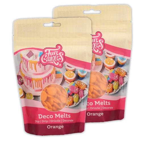 AOS Set | Doppelpack Deco Melts Orange | 2er-Pack | enthält Funcakes Deco Melts 2x 250g | Tauchen, drippen, dippen und dekorieren! In der Mikrowelle schmelzen und in jede Form gießen, AOS Set | Doppelpack Deco Melts Orange | 2er-Pack | enthält Funcakes Deco Melts 2x 250g | Tauchen, drippen, dippen und dekorieren! In der Mikrowelle schmelzen und in jede Form gießen, von AOS