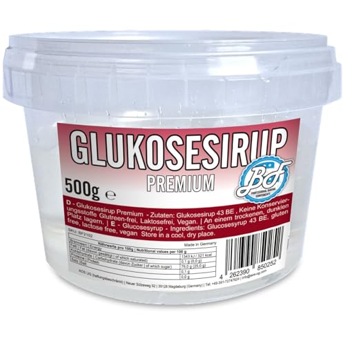 Brotfrei Glukosesirup Premium 500g | Ideal zum Backen und Dekorieren | flüssig, transparent, essbar | Glukose Bonbonsirup Glucose Backsirup Syrup von AOS