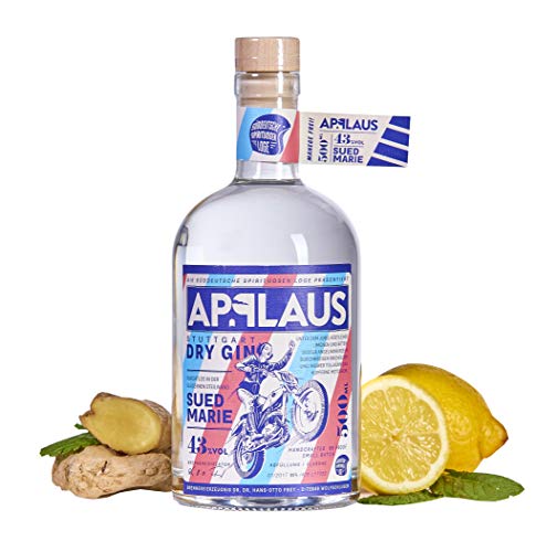 Applaus Dry Gin SUEDMARIE – handcrafted Gin nach klassisch schwäbischer Art, mit Wacholder, Amalfizitrone, süsser Angelikawurzel und Ingwer, 1 x 0.5 l Applaus Dry Gin SUEDMARIE – handcrafted Gin nach klassisch schwäbischer Art, mit Wacholder, Amalfizitrone, süsser Angelikawurzel und Ingwer, 1 x 0.5 l von APPLAUS