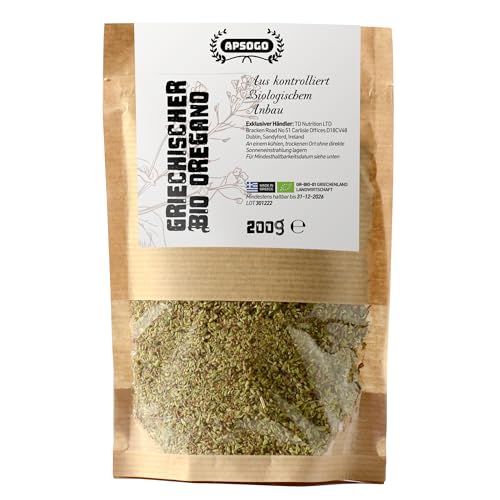 Apsogo Oregano - Getrockneter Bio Oregano aus Griechenland - Premium Qualität & ausgezeichneter Geschmack (200g) von APSOGO