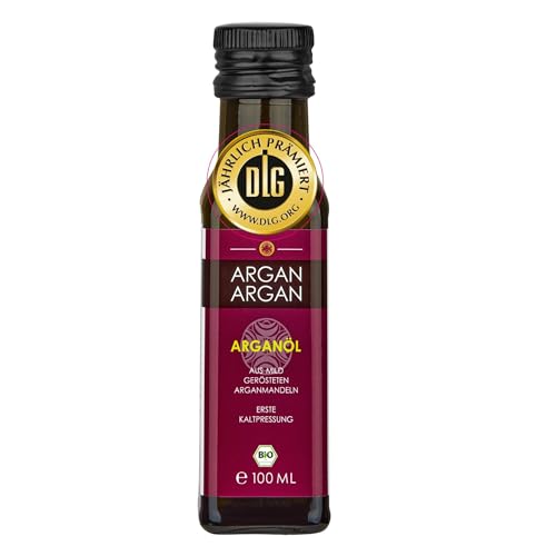ARGANARGAN Bio-Arganöl geröstet 100ml, kaltgepresst, DLG-GOLD prämiert, SIEGER PREIS-LEISTUNG 2024 (vergleich.org), mit FRESENIUS Analyse, vegan, Gourmet-Speiseöl, Nahrungsergänzung von ARGANARGAN