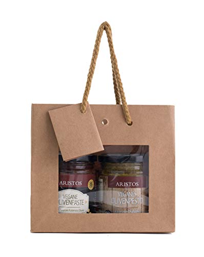 2 teiliges Geschenk Set Brotaufstrich Olivenpesto und Olivenpaste Griechisches-Geschenk | ARISTOS (Tapenade und Pesto) von ARISTOS