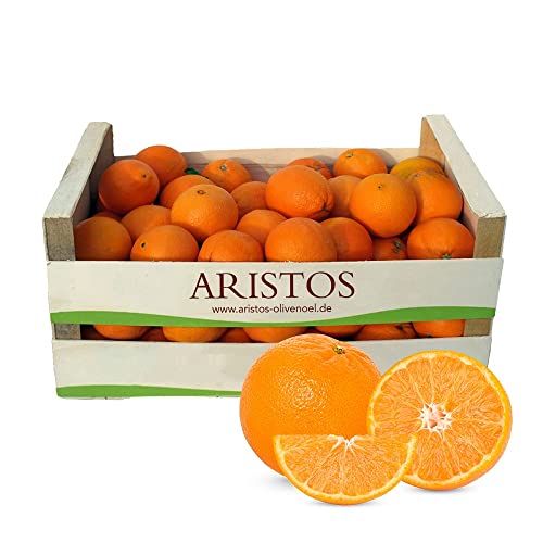 ARISTOS Griechische Orangen Tafelorangen Unbehandelte Apfelsinen Ungewachst Orangenschale auch als Saft-Orangen | Schale zum Kochen Backen Marmelade geeignet | Navel Orangen (12 kg) von ARISTOS