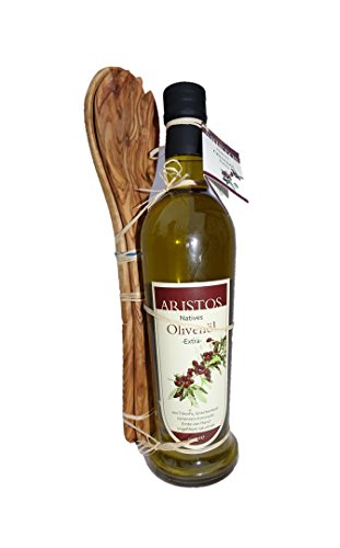ARISTOS Set Kaltgepresstes Olivenöl | Salatbesteck Olivenholz| extra natives Olivenoel mit Holzbesteck | Geschenk ARISTOS Set Kaltgepresstes Olivenöl | Salatbesteck Olivenholz| extra natives Olivenoel mit Holzbesteck | Geschenk von ARISTOS