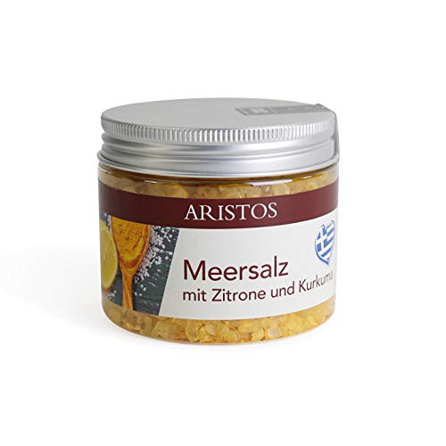 ARISTOS grobes Meersalz für Salzmühle aus Griechenland Zitronensalz Refill | 200 g (Meersalz Zitrone Kurkuma) von ARISTOS
