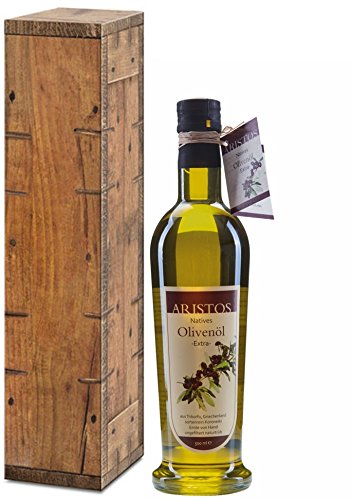 Kaltgepresstes Griechisches Olivenöl im Geschenkkarton "Holz" 500ml für Weihnachten | ARISTOS von ARISTOS